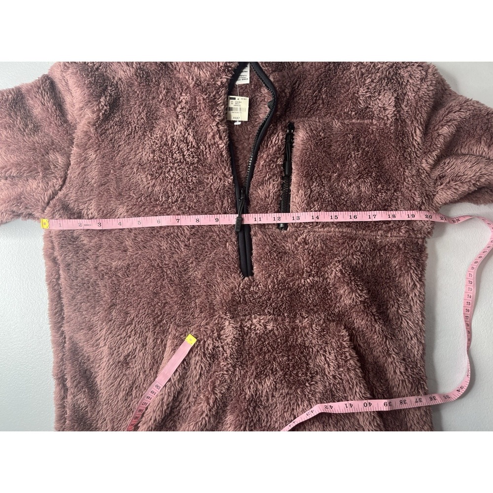 VS PINK Teddy Fleece Half Zip Pullover Sweater Sweatshirt Mauve Size XS - Picture 5 of 7